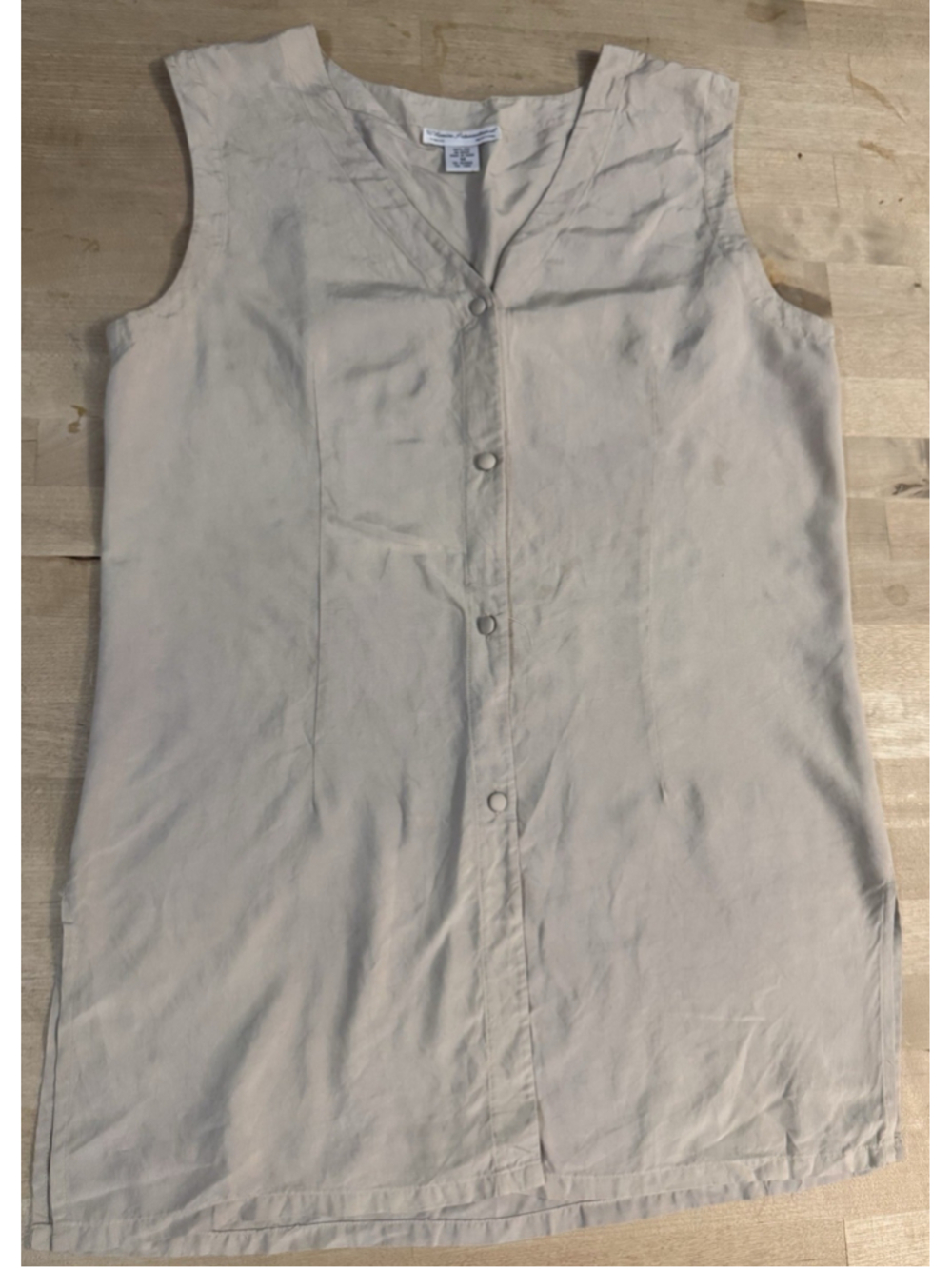 Chemise International Women’s Silk Sleeveless Tunic Side Slits Sz Medium